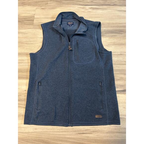 Men’s Medium Smith’s Workwear Knit Vest Slate Blue Full Zip Fleece - Picture 1 of 4